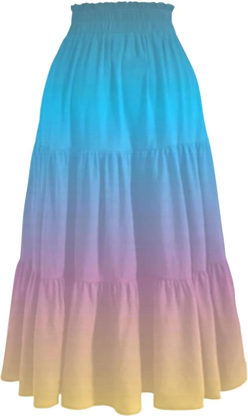 Partys Tapered Hems Skirts Ladies Pop Summer Cozy Loose Women Floral Elastic Waist