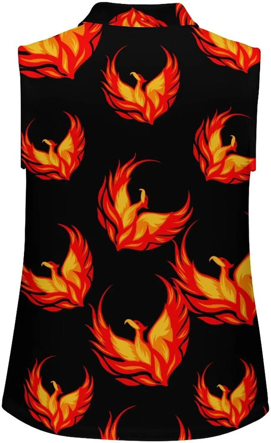 Phoenixes Bird Women's Sleeveless Golf Polo Shirts Athletic Tank Tops
