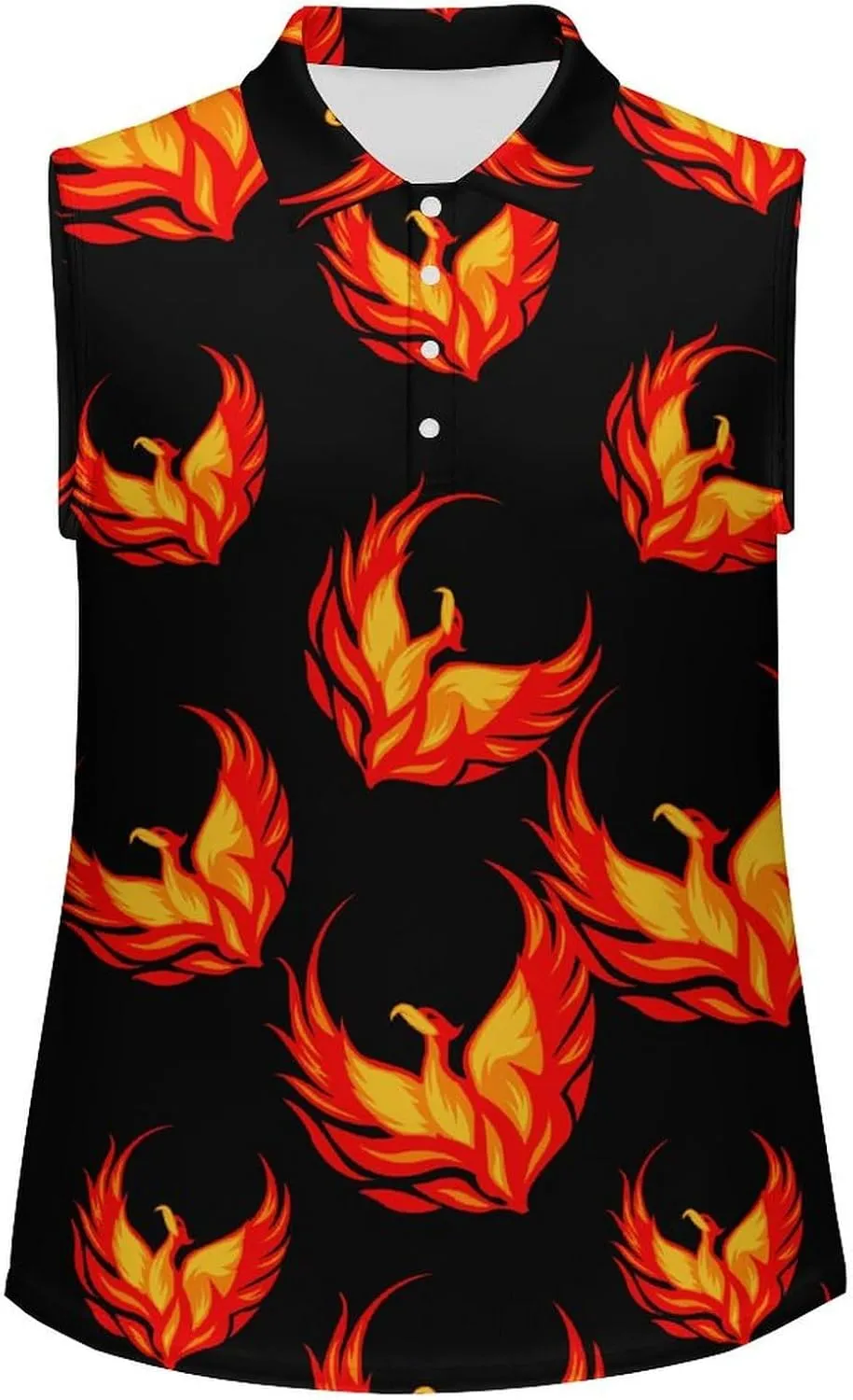 Phoenixes Bird Women's Sleeveless Golf Polo Shirts Athletic Tank Tops