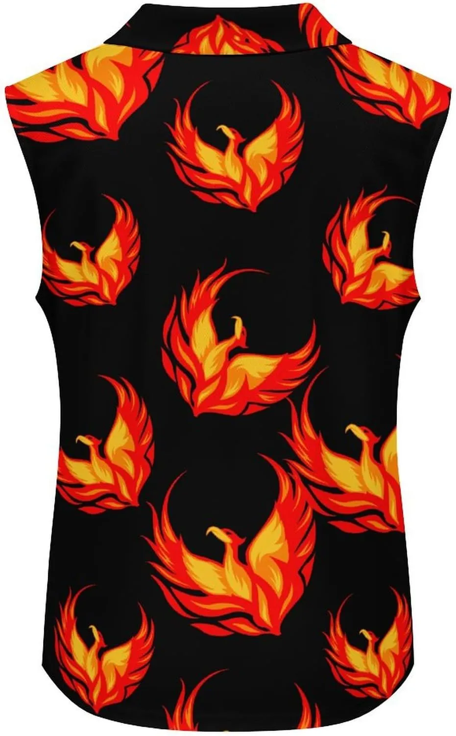 Phoenixes Bird Women's Sleeveless Golf Polo Shirts Athletic Tank Tops