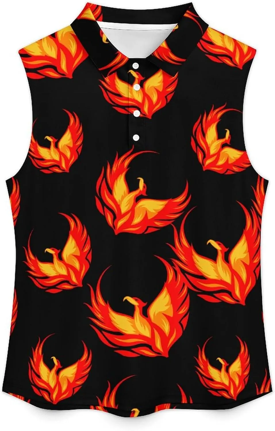 Phoenixes Bird Women's Sleeveless Golf Polo Shirts Athletic Tank Tops