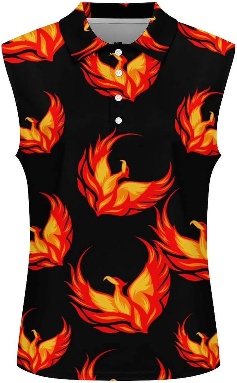 Phoenixes Bird Women's Sleeveless Golf Polo Shirts Athletic Tank Tops