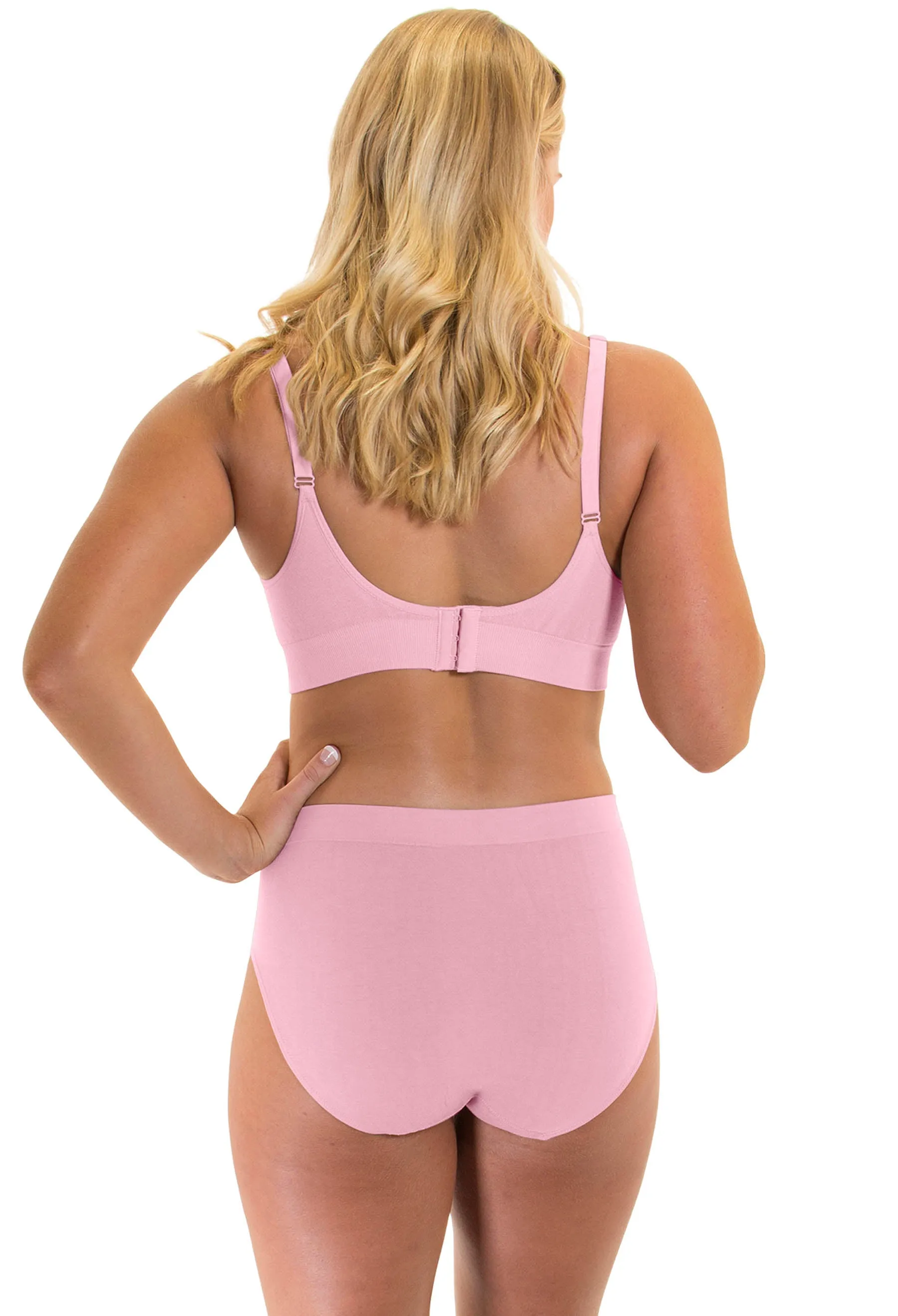 Pink Bamboo Nursing Bra   High Cut Undies Set
