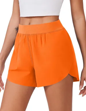 PINSPARK Womens Running Shorts High Waisted Athletic Shorts Quick Dry Exercise Workout Shorts with Mesh Liner