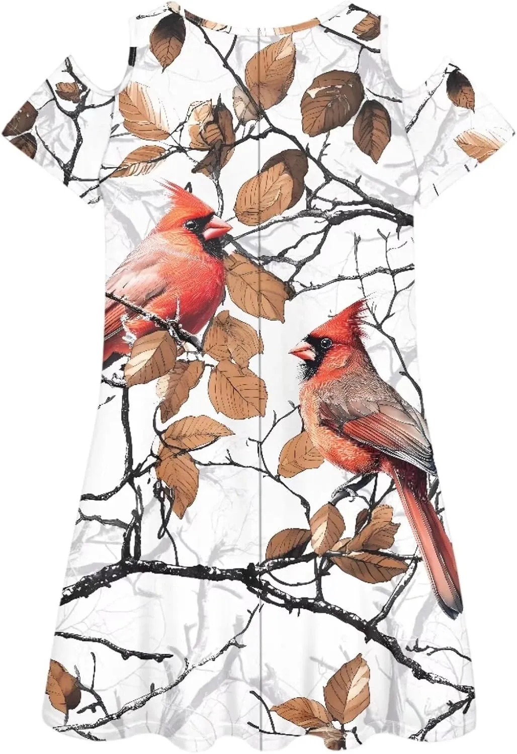 PinUp Angel Summer Casual Cute Floral Flowy Crew Neck Sundresses Graphic Beach Shift Dress for Women