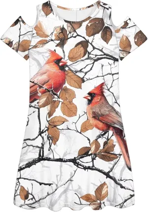 PinUp Angel Summer Casual Cute Floral Flowy Crew Neck Sundresses Graphic Beach Shift Dress for Women