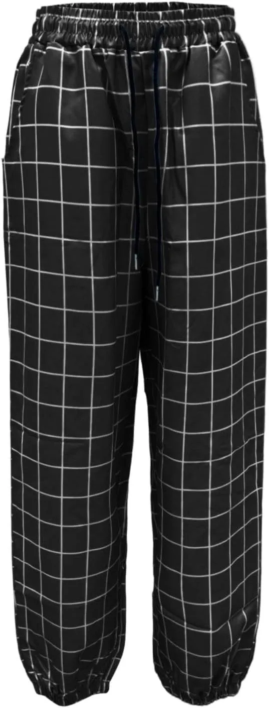 Plaid Tapered Pants for Men Slim Fitting Stretchy Lightweight Breathable Casual Trousers Workout Combat Outdoor Street Pants