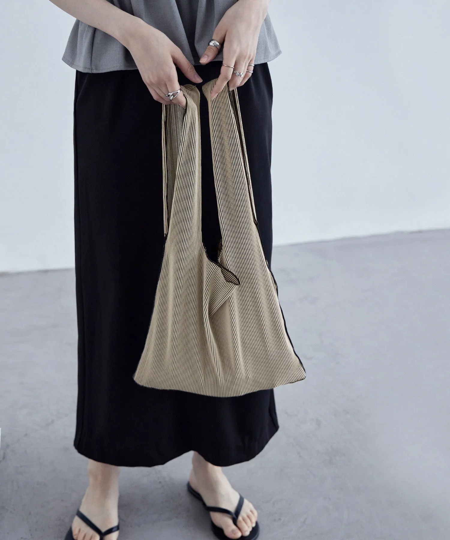 Pleated mini marche bag