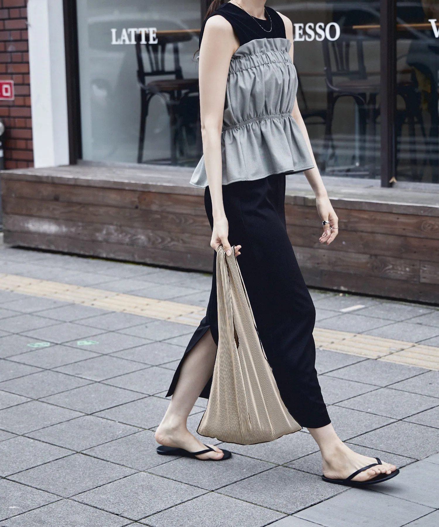 Pleated mini marche bag