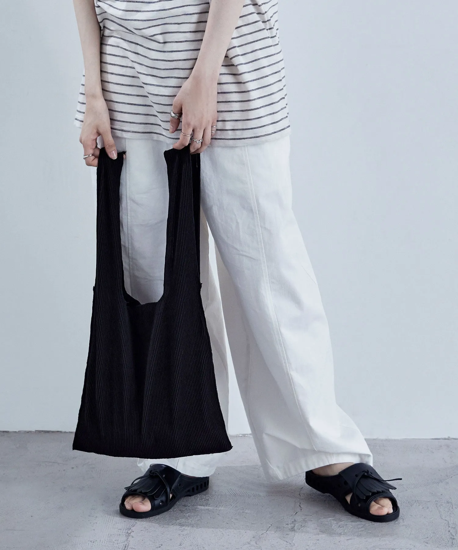 Pleated mini marche bag