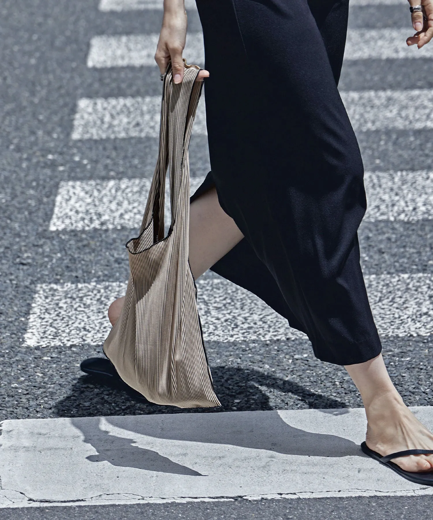 Pleated mini marche bag