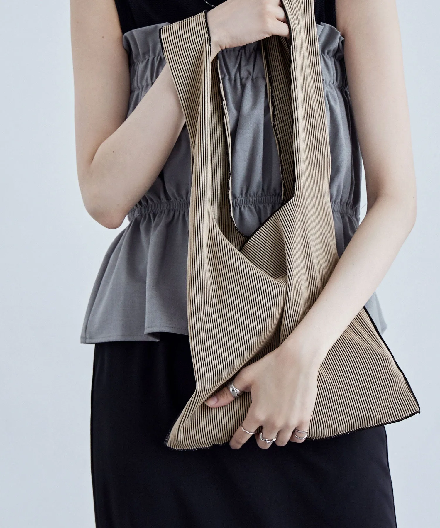 Pleated mini marche bag