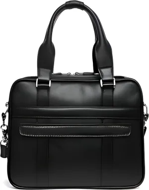 Professional Leather Office Hand-Carry Bag  Sleek, Durable, and Spacious Laptop Briefcase with Detachable Shoulder Strap