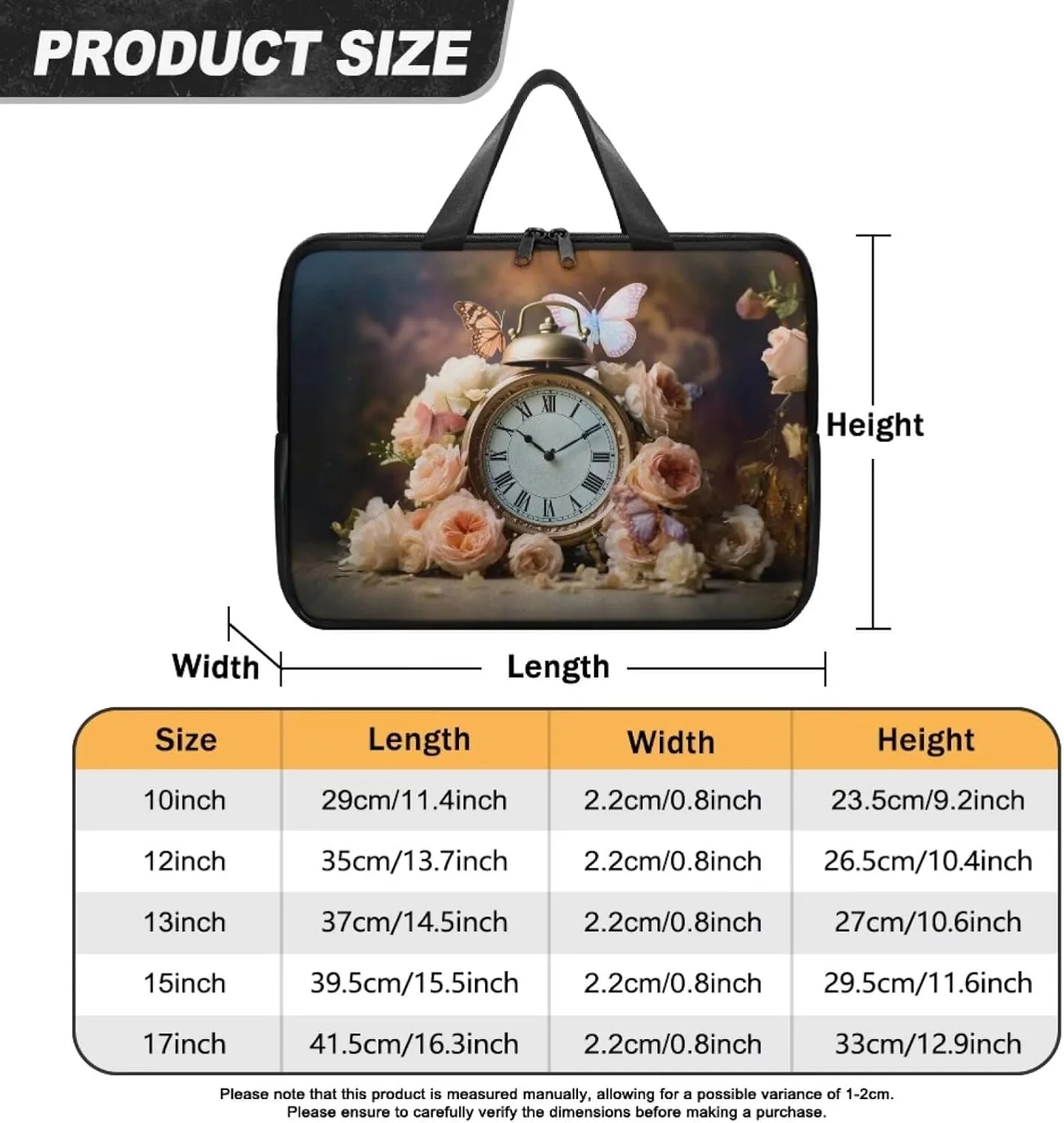 PU Leather Print Laptop Bag Computer Carrying Case Fits Laptop and Tablet, Sleek Design