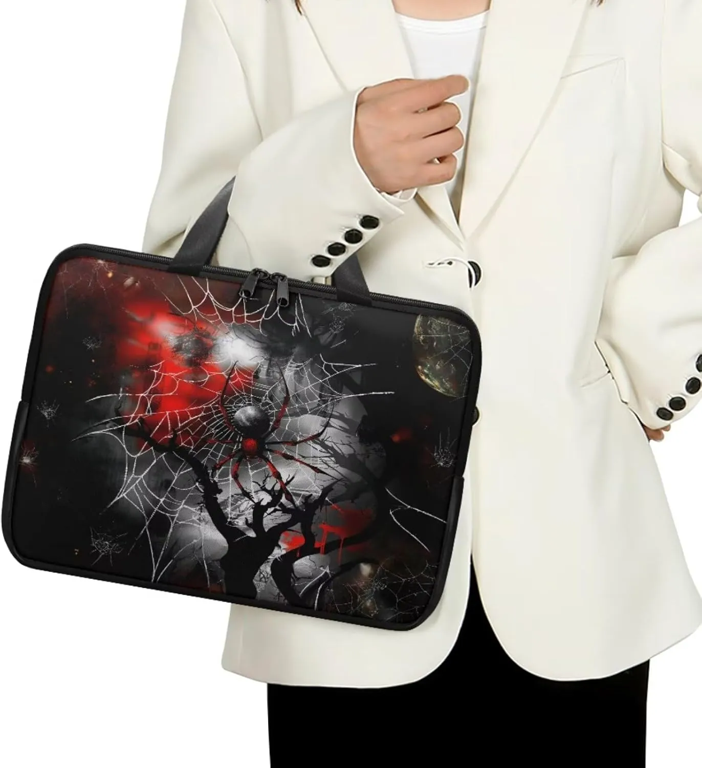 PU Leather Print Laptop Bag Computer Carrying Case Fits Laptop and Tablet, Sleek Design
