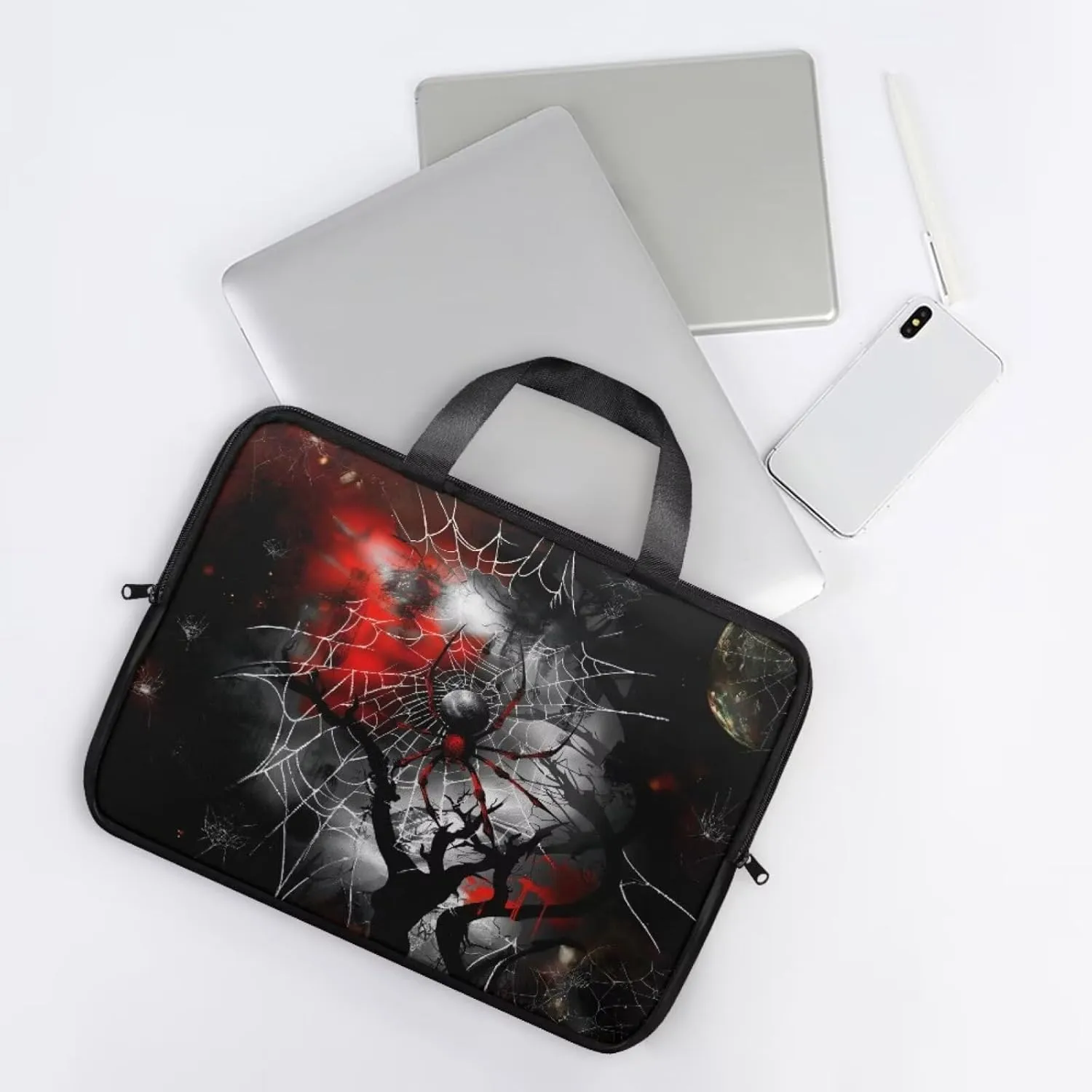 PU Leather Print Laptop Bag Computer Carrying Case Fits Laptop and Tablet, Sleek Design
