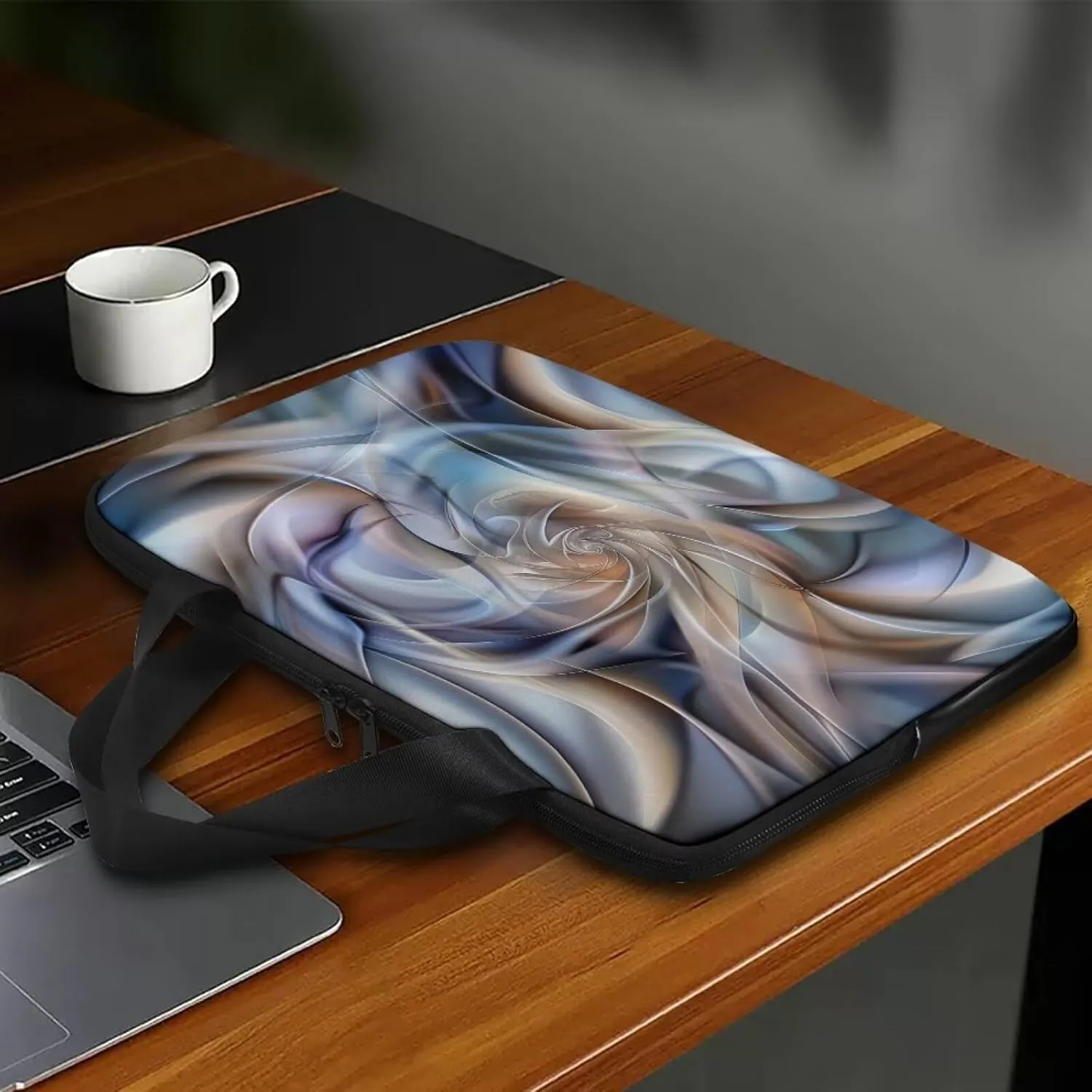 PU Leather Print Laptop Bag Computer Carrying Case Fits Laptop and Tablet, Sleek Design