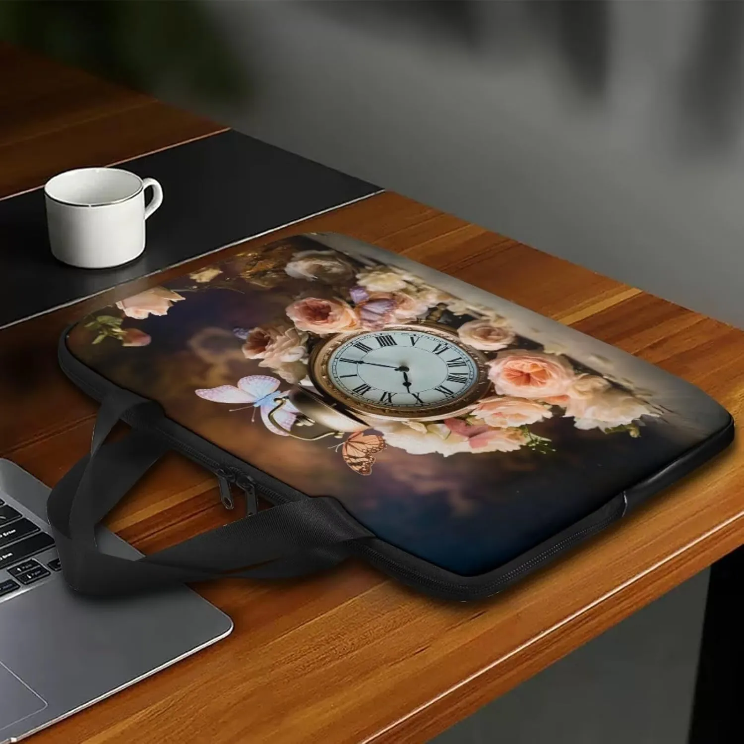 PU Leather Print Laptop Bag Computer Carrying Case Fits Laptop and Tablet, Sleek Design