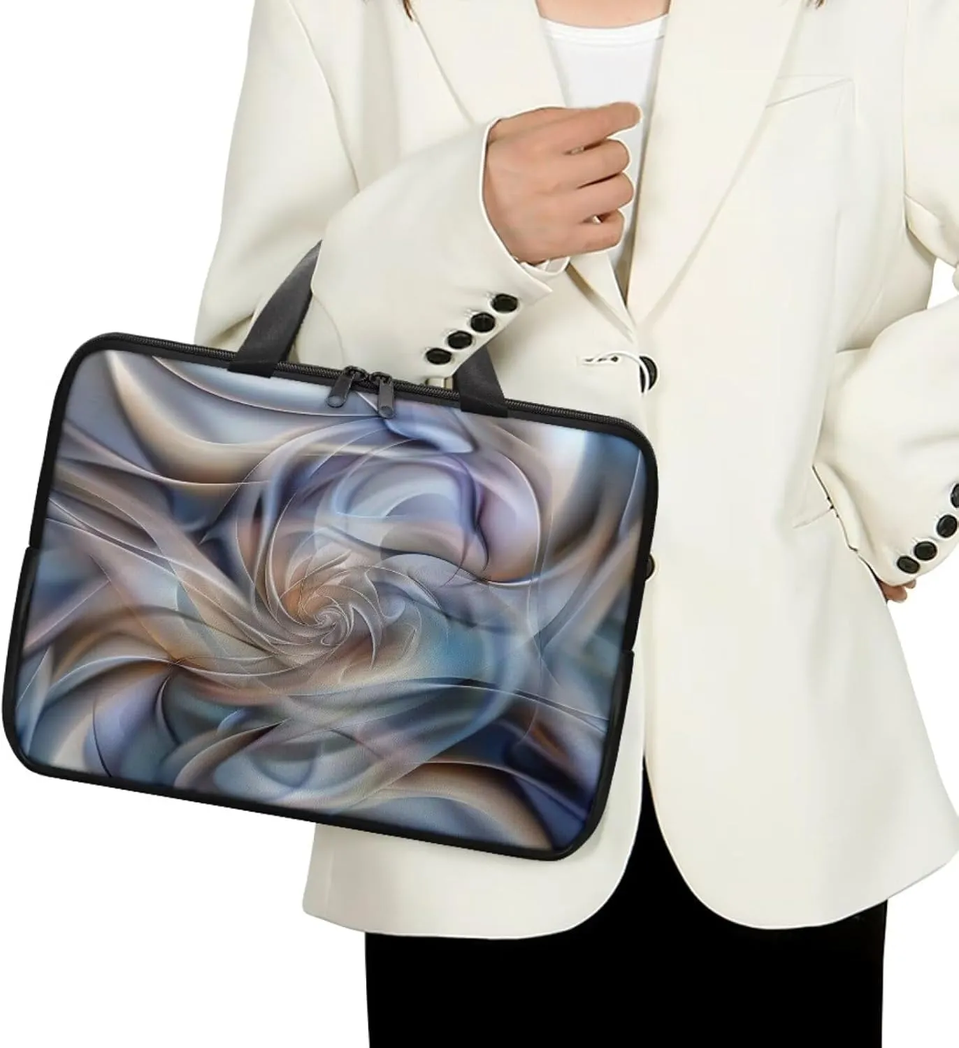 PU Leather Print Laptop Bag Computer Carrying Case Fits Laptop and Tablet, Sleek Design