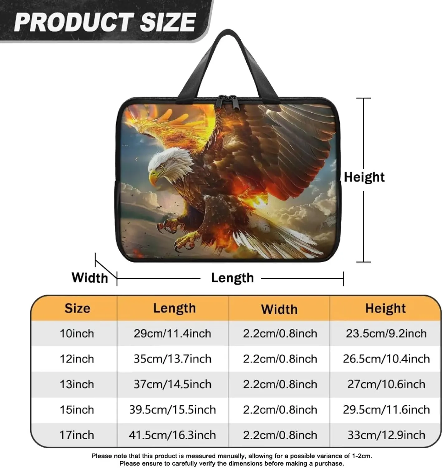 PU Leather Print Laptop Bag Computer Carrying Case Fits Laptop and Tablet, Sleek Design