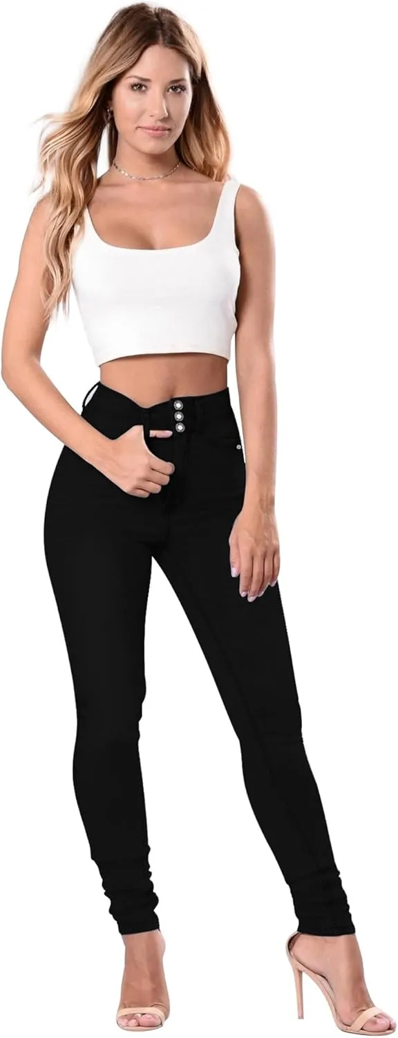 Qazel Vorrlon Women's High Waisted Jeans for Women Ripped Skinny Stretch Distressed Jeans High Rise Butt Lifting Demin Pants