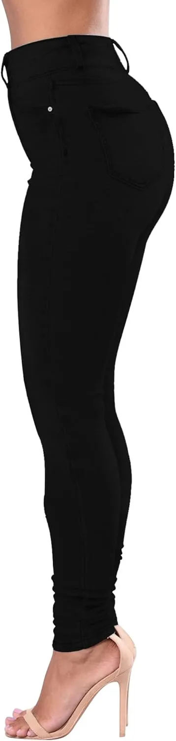 Qazel Vorrlon Women's High Waisted Jeans for Women Ripped Skinny Stretch Distressed Jeans High Rise Butt Lifting Demin Pants