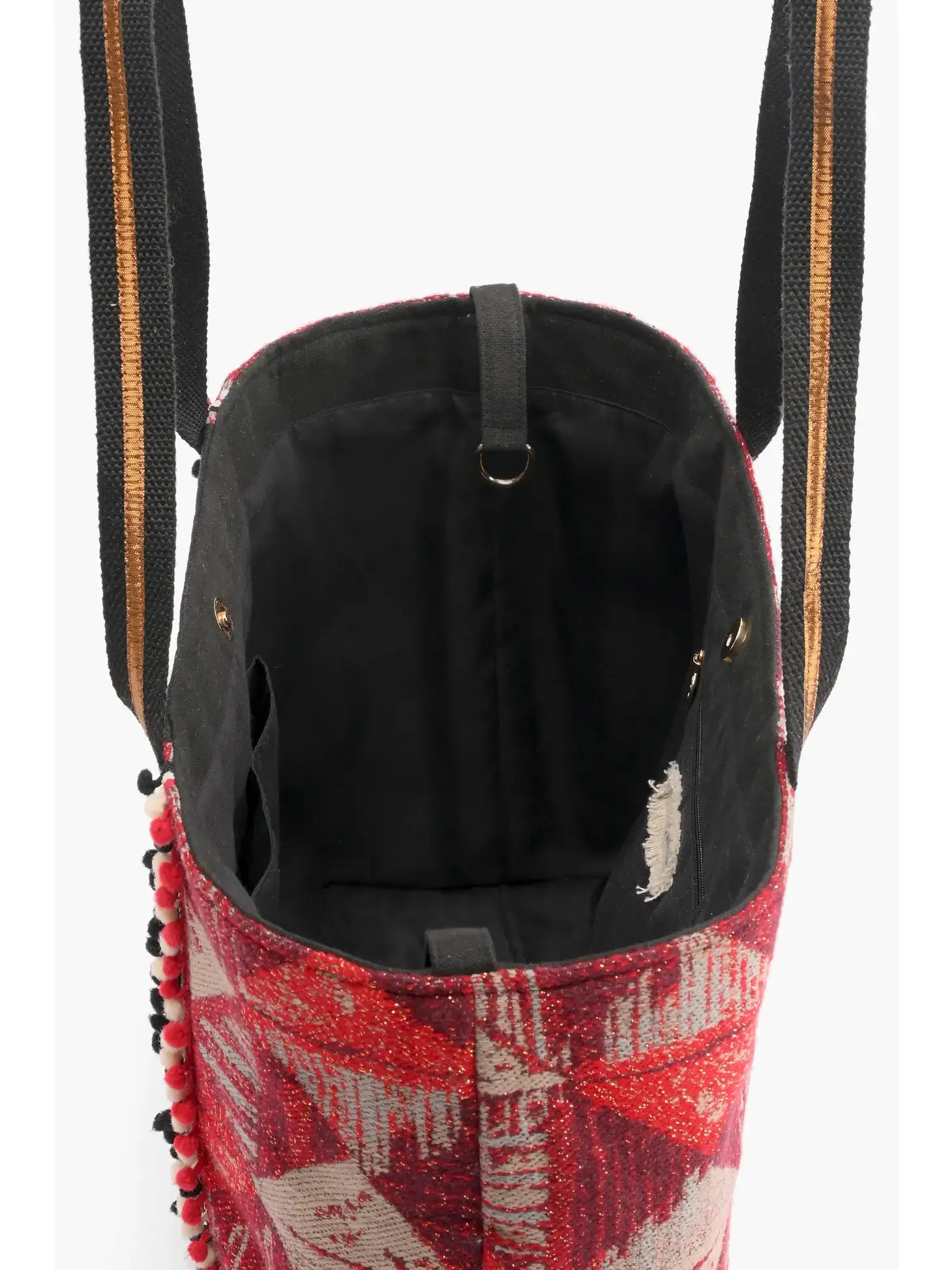 Red Dahlia Embellished Tote