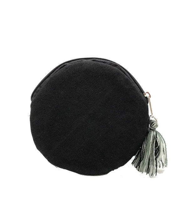 Round Cream Leopard Coin Purse