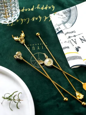 Set of 4 Appetizer Spoon Fork Stirrer