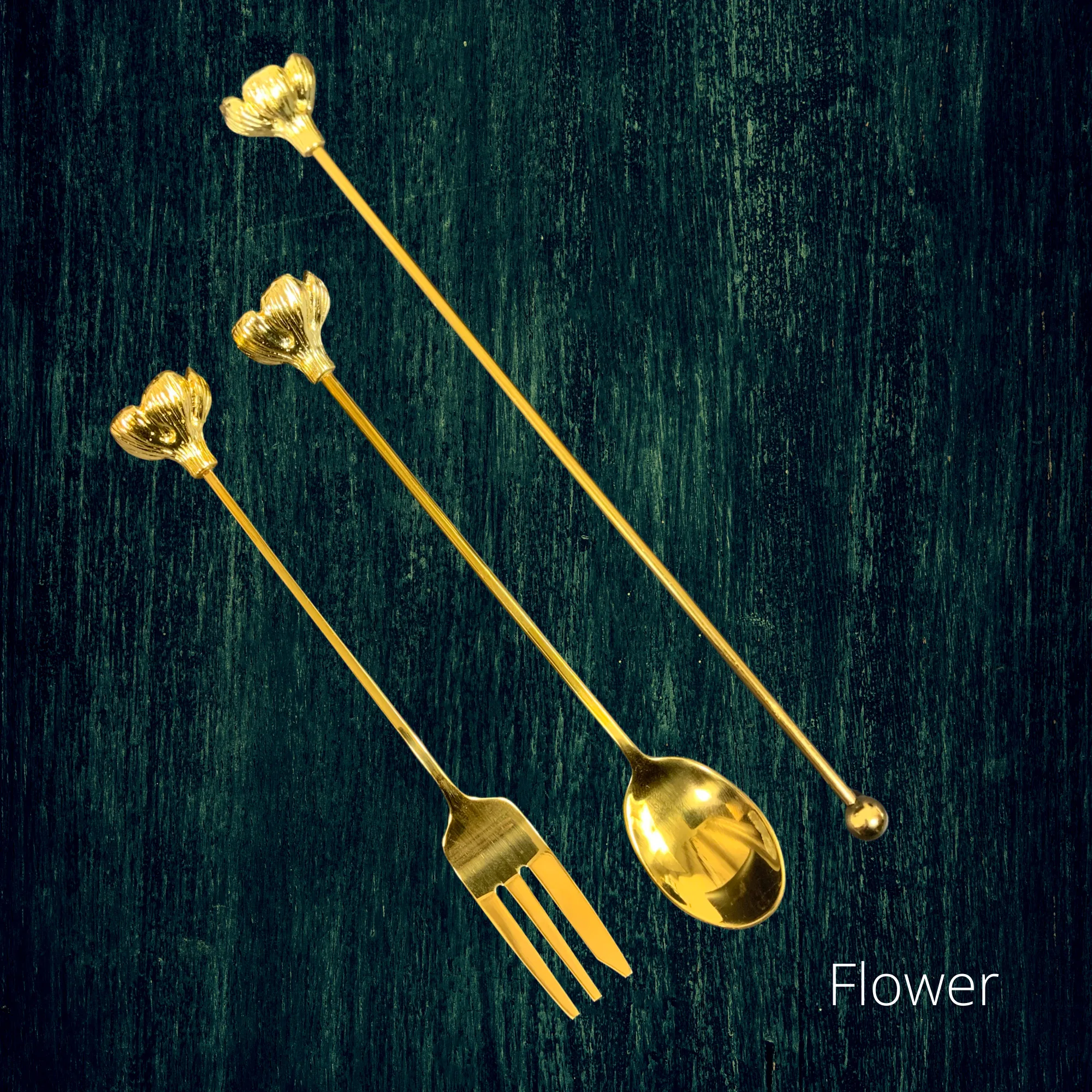Set of 4 Appetizer Spoon Fork Stirrer
