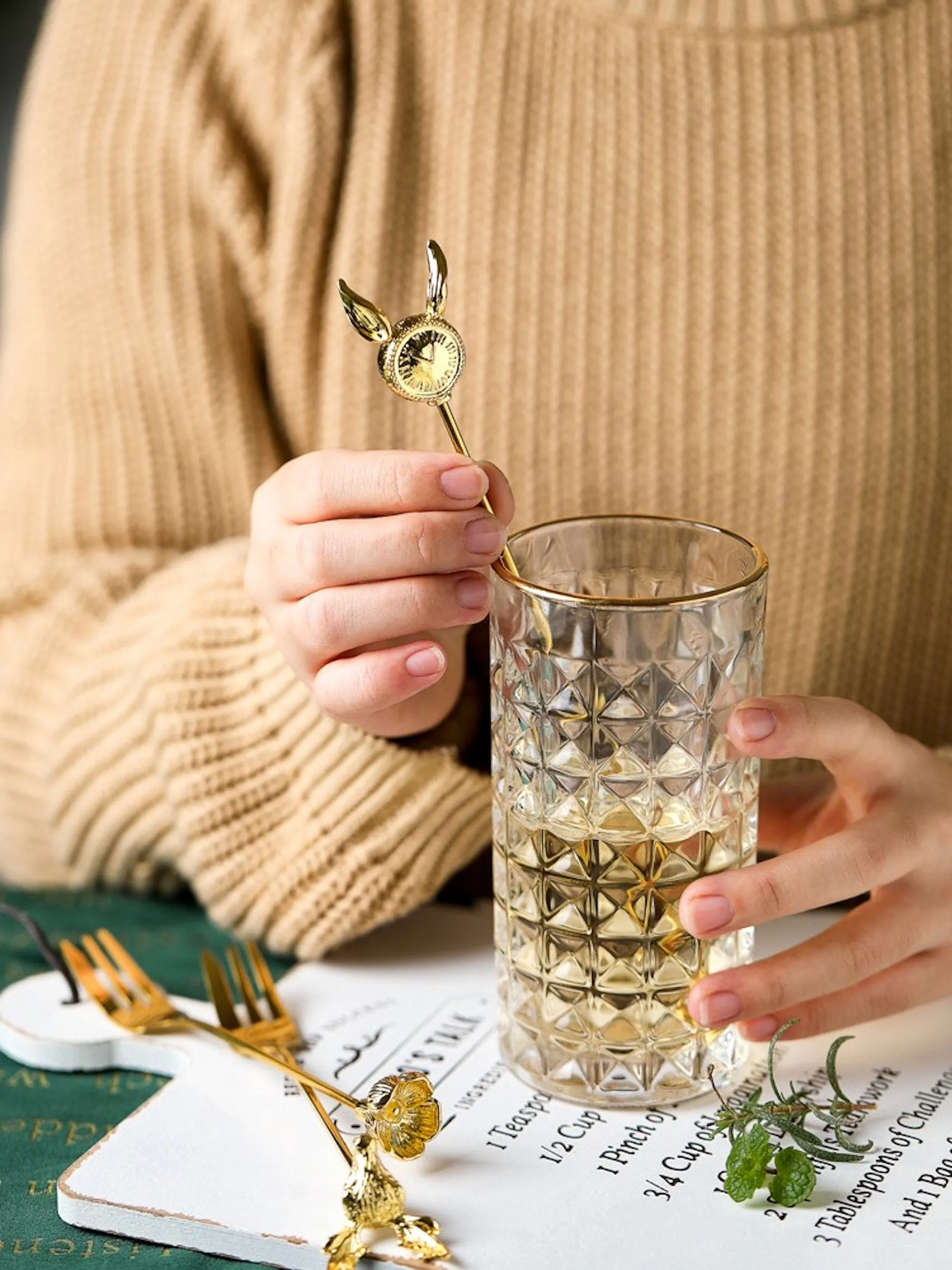 Set of 4 Appetizer Spoon Fork Stirrer