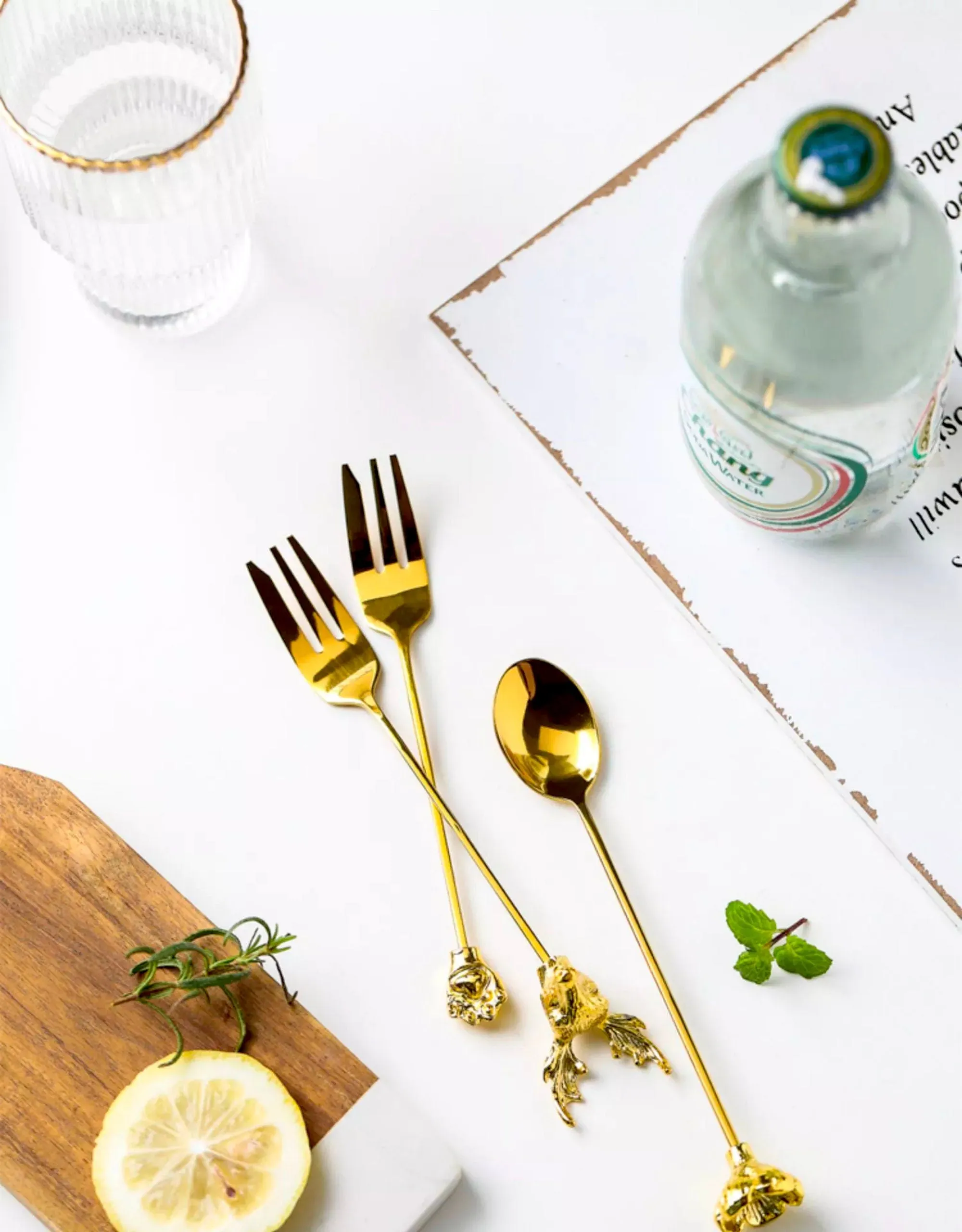 Set of 4 Appetizer Spoon Fork Stirrer