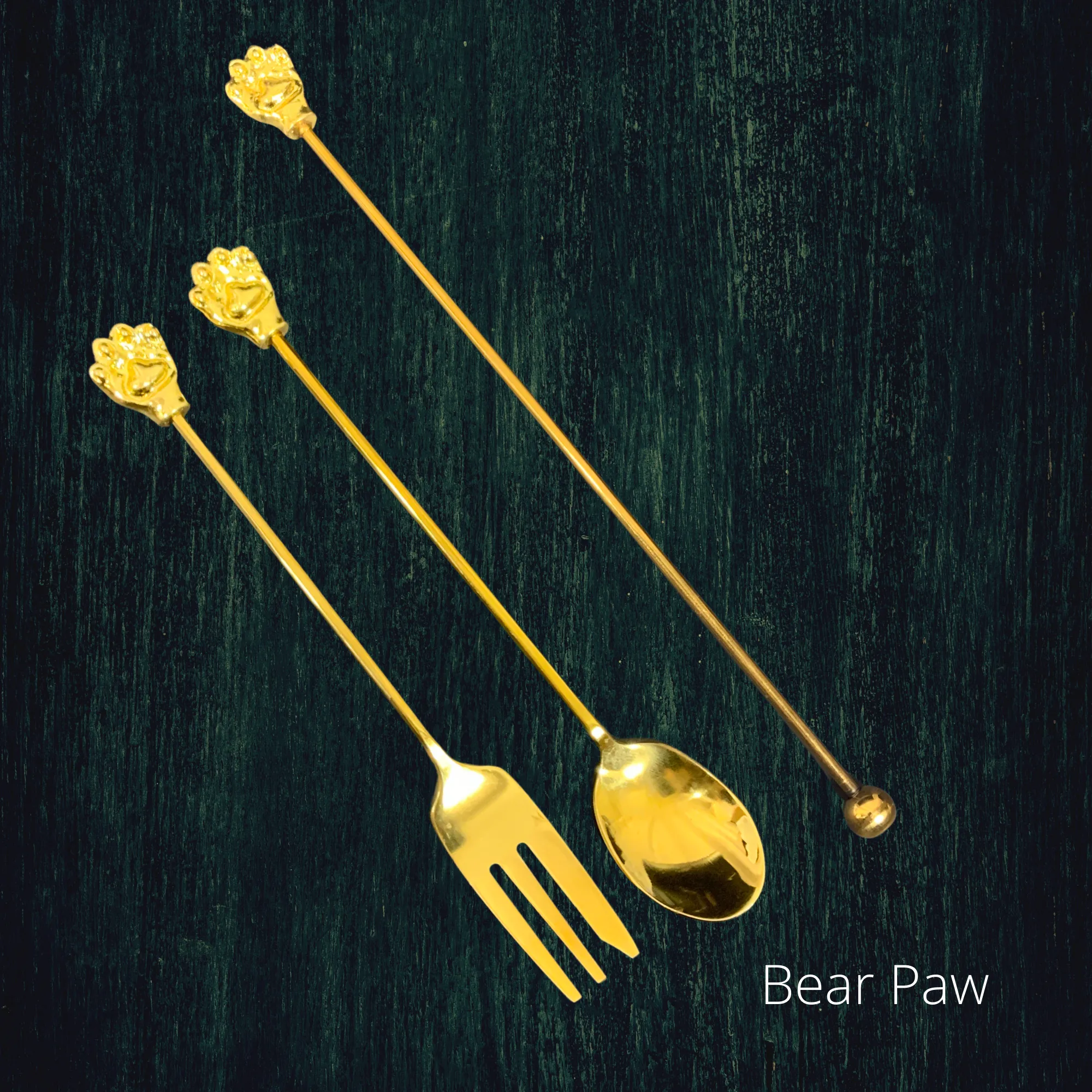 Set of 4 Appetizer Spoon Fork Stirrer