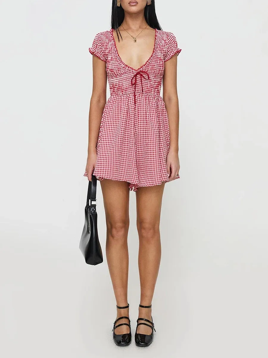Short Sleeve Baby-doll Playsuit