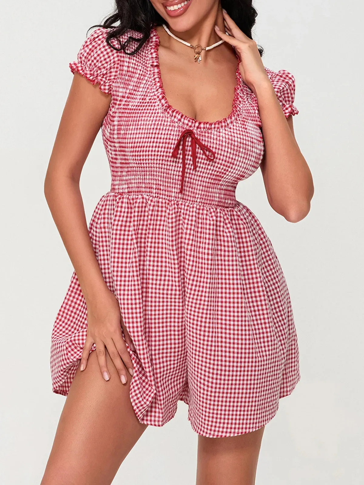 Short Sleeve Baby-doll Playsuit
