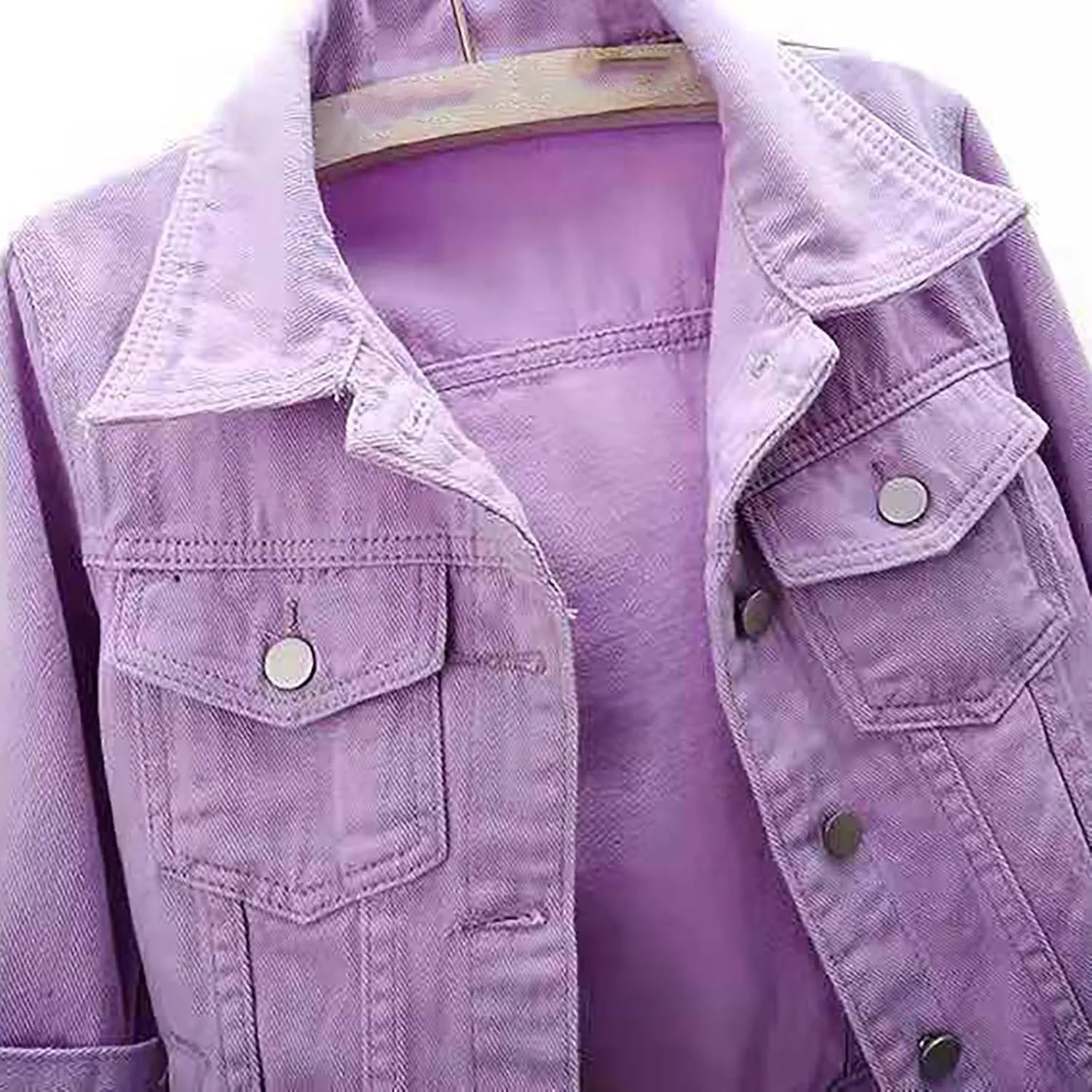 Short Sleeve Denim Jacket for Women Crop Jean Summer Stretch Slim Fit Jean Classic Casual Jackets