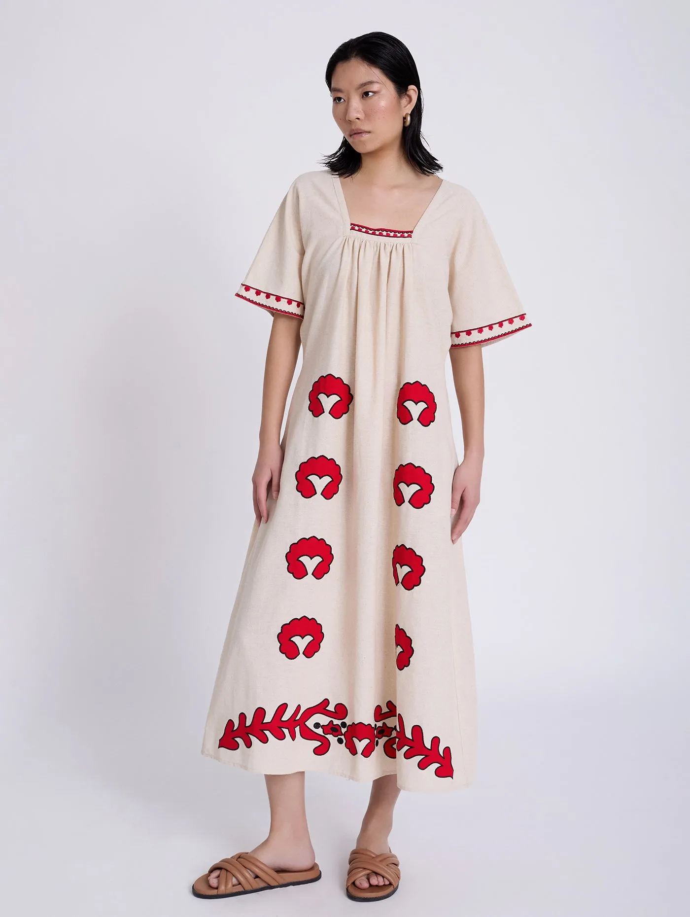 Skatie Floral Embroidered Tunic Dress