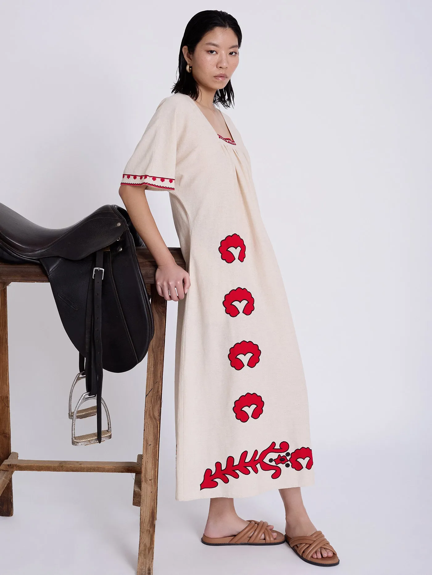 Skatie Floral Embroidered Tunic Dress
