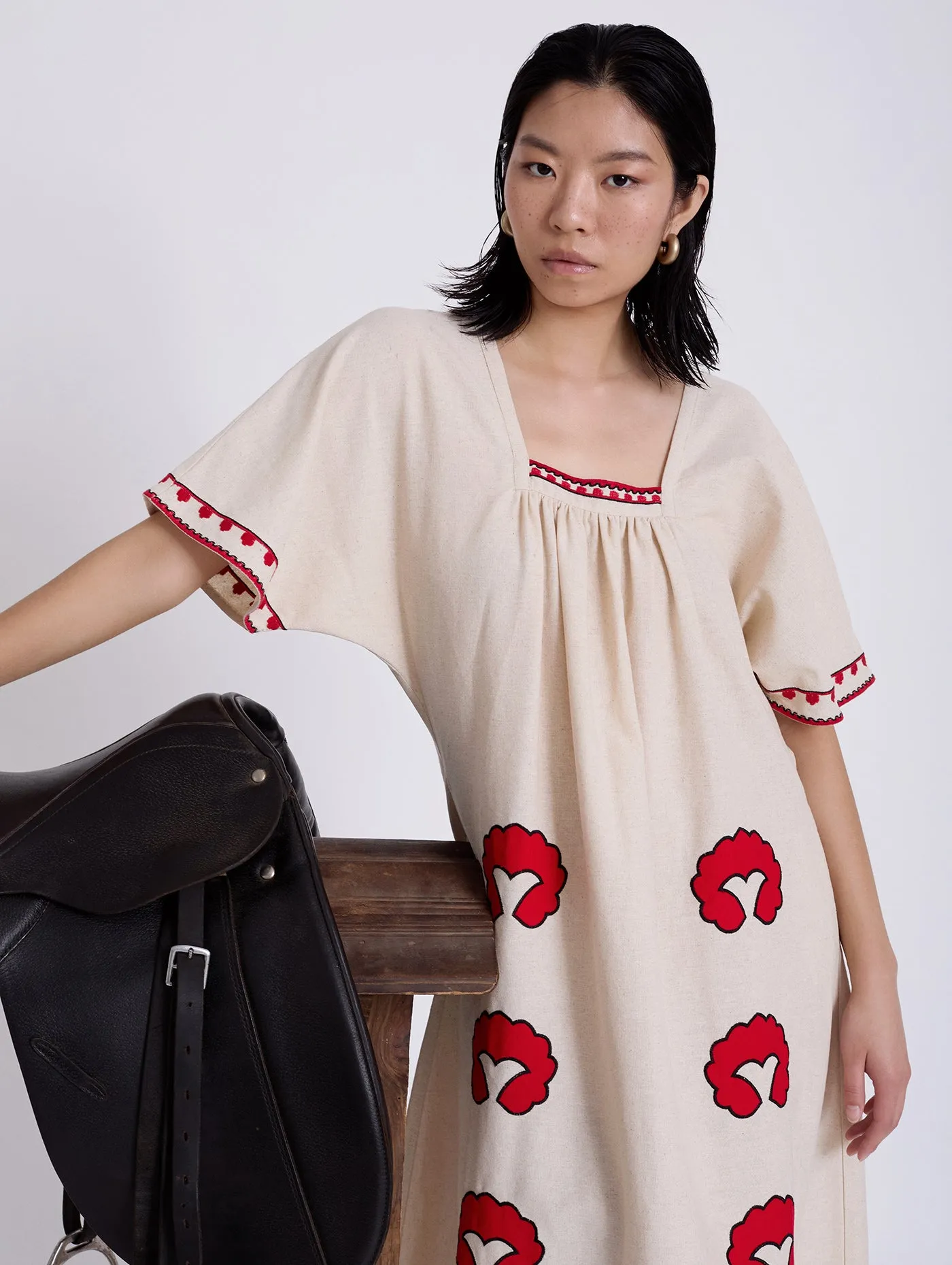 Skatie Floral Embroidered Tunic Dress