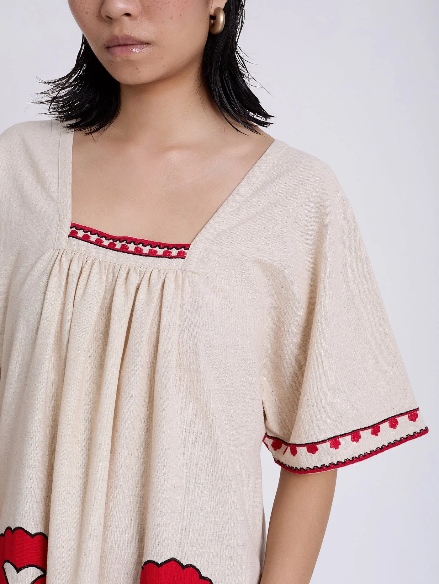 Skatie Floral Embroidered Tunic Dress