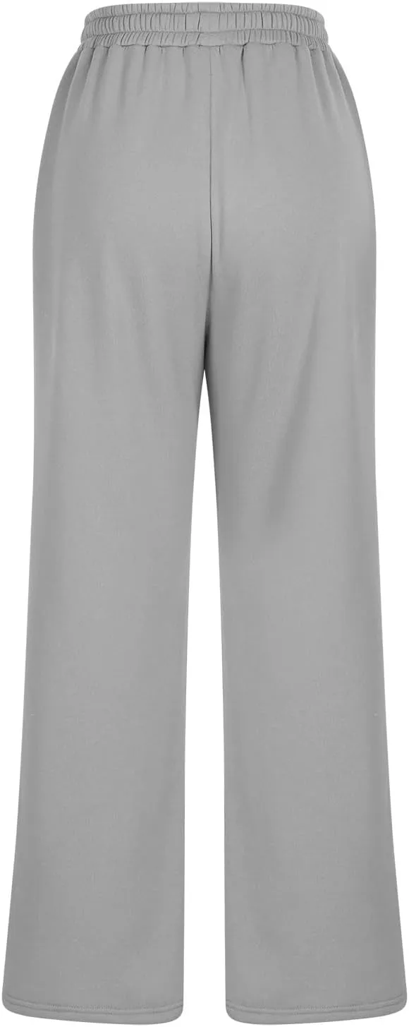 SMIDOW Wide Leg Sweatpants for Women High Waisted Loose Flare Pants Casual Fall Baggy Joggers Athletic Lounge Trousers