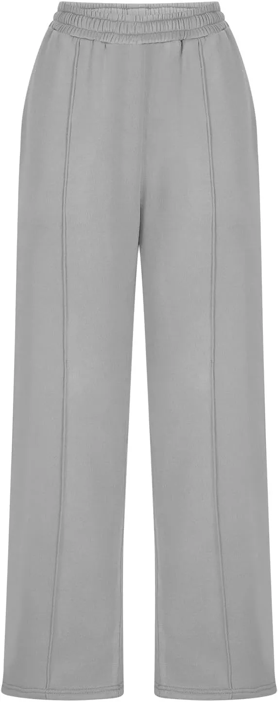 SMIDOW Wide Leg Sweatpants for Women High Waisted Loose Flare Pants Casual Fall Baggy Joggers Athletic Lounge Trousers