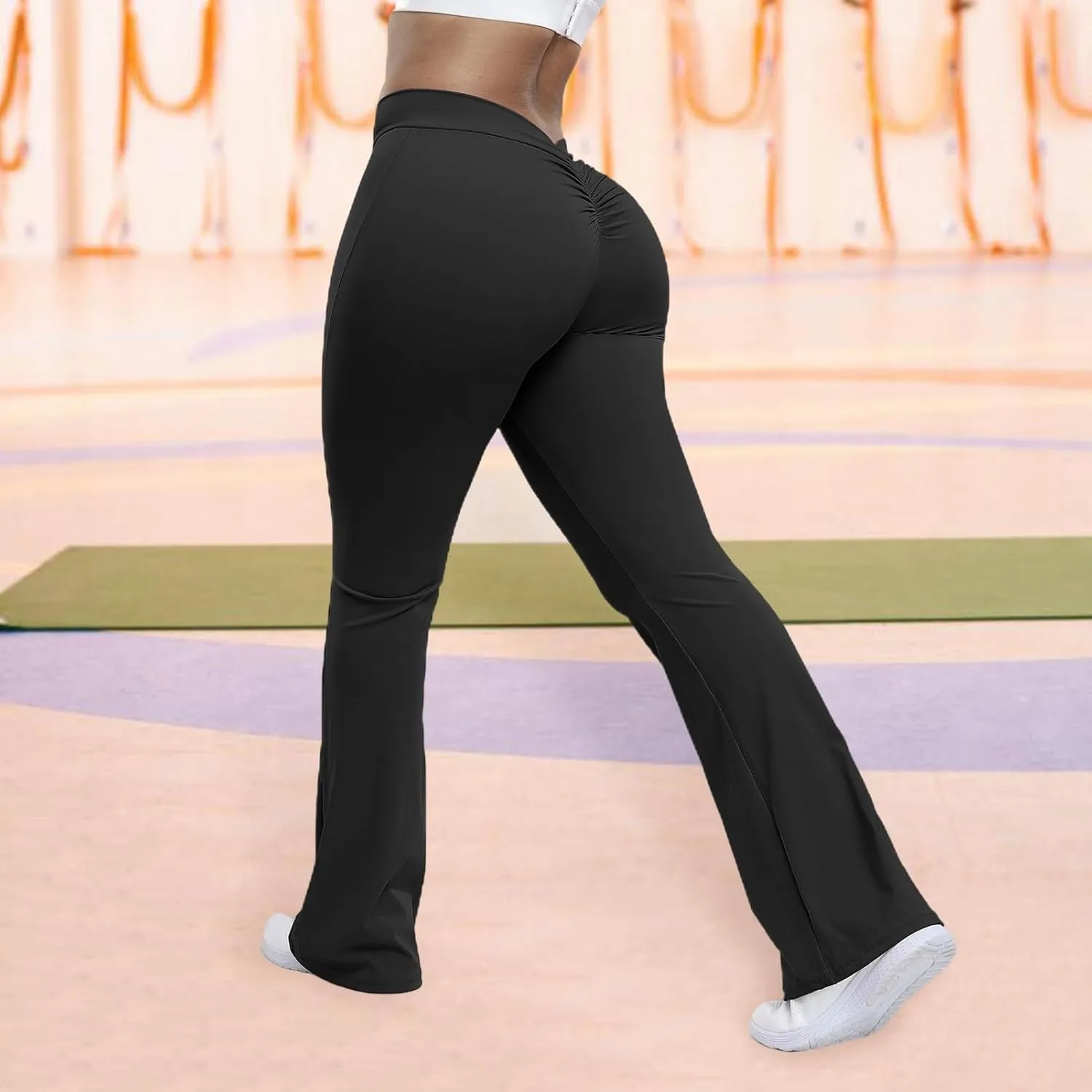 Solid Color Trousers Flexible Women Women's Yoga Pants High Waist
