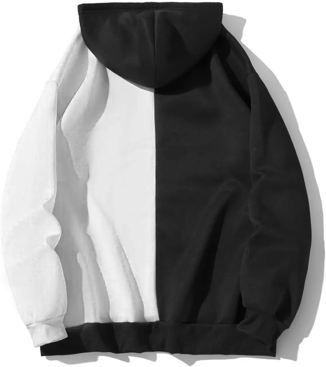 SOLY HUX Men's Casual Colorblock Pullover Fashion Loose Fit Long Sleeve Graphic Trendy Drawstring Hoodie Sweatshirt