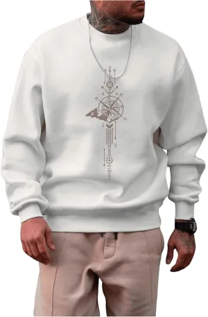 SOLY HUX Sweatshirts for Men Graphic Print Crew Neck Long Sleeve Casual Pullover Tops
