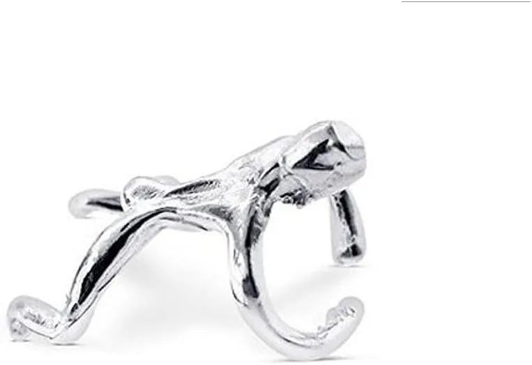 Sterling Silver 925 Ear Cuff for Earrings Climbing Man Design Nickel Free & Tarnish Free