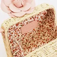 Straw Top Handle & Chain Crossbody Purse
