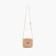 Straw Top Handle & Chain Crossbody Purse