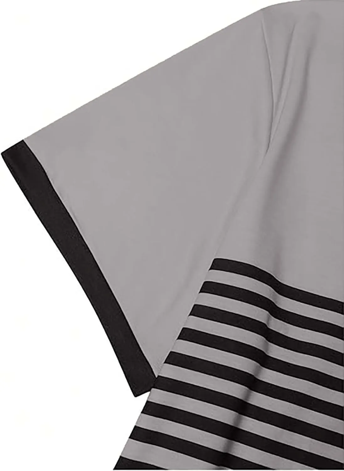 Striped Shirts for Men Short Sleeve Crewneck Neck T-Shirts with Pocket Classic Basic Tees Fashion Summer Shirt Tops