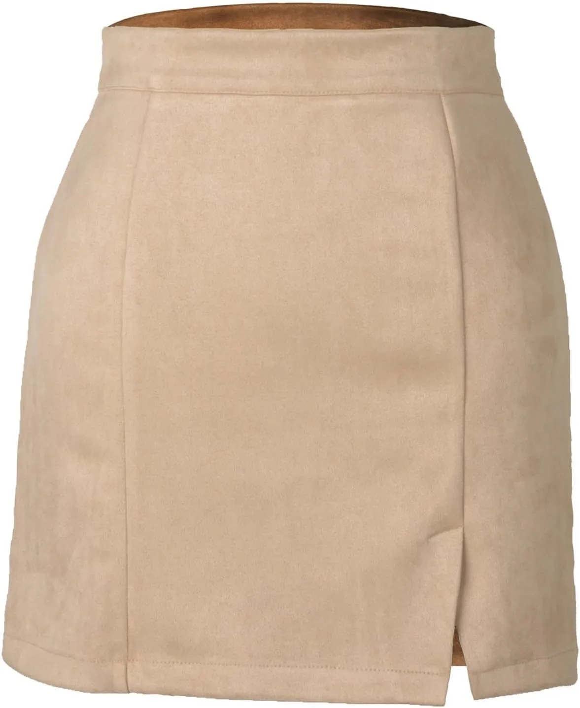 Suede Skirt for Women Side Notch Casual Mini Skirts Sexy Cozy Hip Wrap High Waisted Skirts Soft Cozy Flannel Skirt